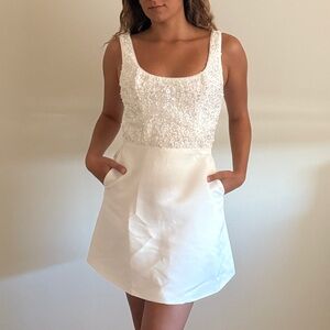 Lulus White Sleeveless Dress with Pockets